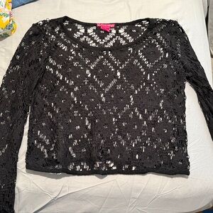 Sunny Leigh Black Crochet Top